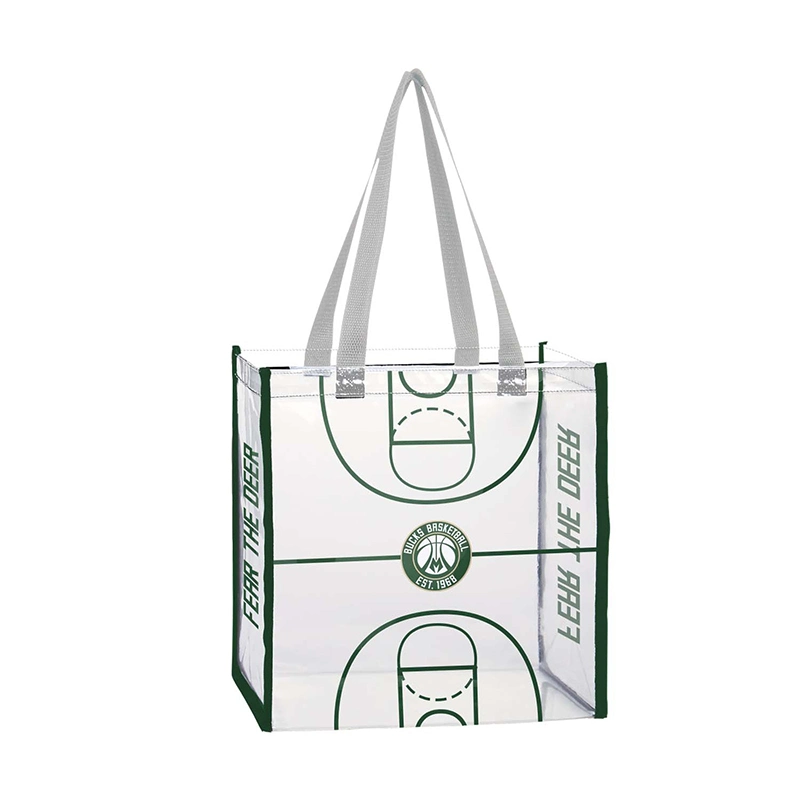 Custom Printed Logo Clear PVC Tote Bag Waterproof Transparent Shoulder Handbag