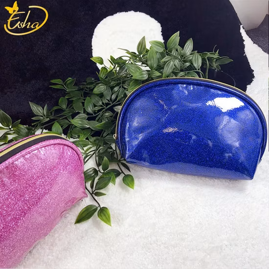 Handy Travel Shiny PVC Three Color Zipper Cosmetic Makeup Bag