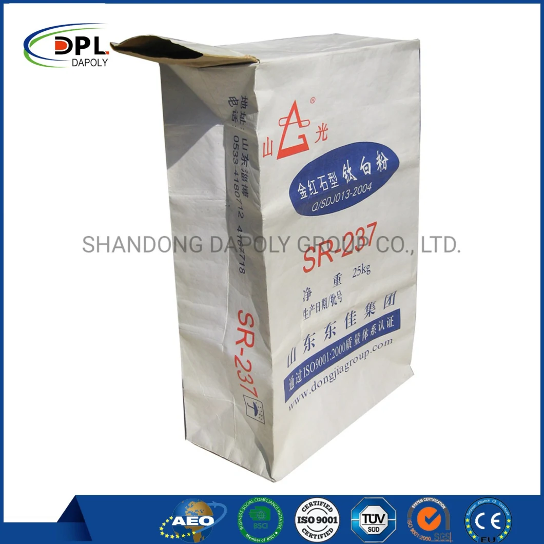 25kg Kraft Paper Plastic Compound Cement Bag for Bitumen, Mortar, Gypsum, Lime Global Sell