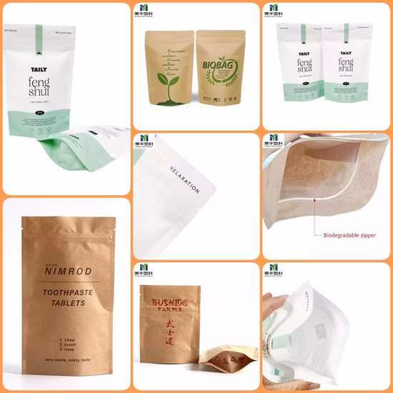 Bolsa de embalaje de alimentos de plástico Fabricante de bolsas de pie de China Impresión personalizada Ziplock Snack Chips Bolsa de té de café con cremallera resellable