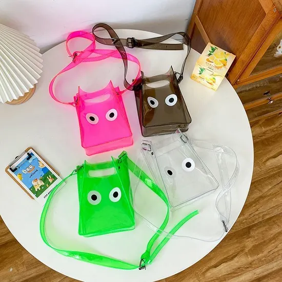 Bolso impermeable del hombro de la mujer del PVC de encargo para los bolsos cruzados transparentes de la moda del viaje