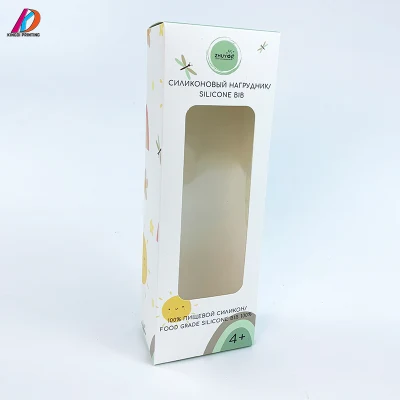 Caja de papel de cartón plegable con impresión personalizada con ventana de PVC transparente