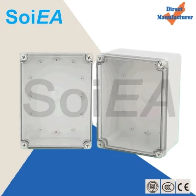 Caja de conexiones eléctricas impermeable gris transparente Serie AG Caja adaptable cuadrada de PVC Prestoplast